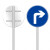 环岛行驶交通安全标识标志牌单向建议鸣笛低限速50环形路口前方左 B17平面铝板T 50x50cm0