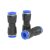 快速快插接头气管软管直通对接PU4/6/8/10/12/16气动配件大全气泵 蓝 色PU04(100个装)
