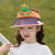 浪莎（LangSha）儿童防晒帽大帽檐男孩遮阳帽夏季女童空顶帽宝宝太阳帽子 紫色兔子(变色帽檐) 建议2-12岁 均码帽围可调节