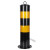 警示柱加厚钢管防护栏杆分道路地桩固定桩隔离柱路障铁立柱防撞柱 100cm加厚黑黄固定