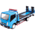 MINI AUTO合金汽车模型声光开门玩具彩盒康明斯卡车道路清障车拖车高速公路 尼桑平板拖车（白色）
