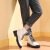 骆驼（CAMEL）女鞋 秋季潮酷动感马丁靴时尚网红休闲网格短靴 黑色 35
