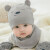 贝迪牛（badynoo） 婴儿帽子夏季新生儿宝宝胎帽室内空调护头卤门儿童全棉套头帽三角巾 粉色小熊帽子+三角巾 均码 0-10个月