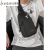 袋鼠（KANGAROO）2024新款防水耐磨胸包 韩版男包休闲时尚小背包挎包商务小包潮包 黑色-升级版