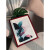 珊野实木简约北欧风照片写真素描画框相框可定制 酒红色 8k(26.5*38cm)无卡纸