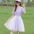 AYfsis官方少女夏装连衣裙新款韩版宽松中学生小个子15岁16岁裙子女夏季 紫色 S