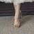 FOMH轻奢透明凉鞋女2023夏季新款网红中跟粗跟水晶凉拖鞋女外穿透明高 羊皮版  祼色  粗跟5厘米 34