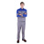 斯卡地尔（Scotoria）夏季工作服套装 分体式长袖工装舒适高棉 CVC1401 蓝灰色 XL