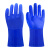 耐油杀鱼橡胶手套全浸塑止滑加厚胶皮防水防滑工作耐磨防油劳保 加厚型蓝色耐油磨砂手套10双 XL