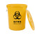 废物垃圾桶大号黄色诊所用生活垃圾废弃物损伤性圆形特大圆 黄色桶60K有盖
