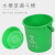 鲁识LS-rt225 垃圾桶提手带盖垃圾分类干湿分离垃圾桶 10升圆桶带滤网(绿色)厨余垃圾