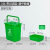 安达通 塑料分类垃圾桶带盖手提大容量干湿分离厨余垃圾分类过滤餐厨垃圾桶 绿色10升长方形桶