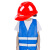 帮手仕 反光背心安全帽套装 工地施工安全防护服 均码 蓝色反光衣+白帽