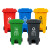 益美得 塑料脚踏分类垃圾桶脚踩大号垃圾箱果皮桶带盖 240L绿色（厨余垃圾）