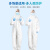 江波（JIANGBO）一次性隔离衣防护服 带帽连体SPC认证 白色标准款 护目镜+隔离面罩+室内鞋套+口罩 