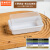 京洲实邦 三明治包装盒三文治打包盒一次性透明吸塑盒 半块吸塑盒+彩色英文贴纸 50套