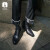 村哥迪郎原创设计小众方头皮鞋男高跟潮流发型师增高鞋子欧美男鞋 黑色 42