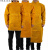 品质电焊工牛皮耐磨隔热防烫耐高温防护衣反穿衣焊工 桔色长款高领短袖105cm XL