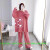 金芝斕（jinzhilan）特大码胖mm宽松200-300斤大码睡衣女夏短袖加肥加大码家居服套装 长-砖红 3XL 200-250斤
