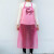 PVC围裙 防水放油透明围裙加厚厨房食堂水产工厂女简约加长耐围腰 红色中号 PVC围裙