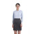中神盾 V-2521   女式长袖衬衫修身韩版职业商务衬衣 蓝色竖条纹拼白领  (100-499件价格)35码（S）