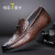 CARNIRADI高端品牌内增高6cm皮鞋男 新款男士商务休闲鞋 懒人一脚蹬乐福鞋 棕色 38