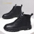 VIPKOBO马丁靴男夏季新款潮流英伦工装短靴男士黑色百搭高帮皮鞋 6690黑色加绒款 40