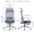统质办公椅可躺午休电脑椅老板椅家用人体工学主管椅透气可搁脚 蓝色