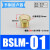 气动铜消声器 长头平头BSL消声排气接头塑料消音器PSL01/02/03/04 半铜BSLM01(平头1/8)