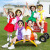 夏季中小学生校服套装幼儿园园服多巴胺彩色班服六一表演服演出服 紫色男款三件套(带披肩) 160cm