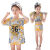 女童泳衣分体罩衫中大童宝宝三件套游泳衣女孩学生儿童防晒泳装速干 白色 5XL(150-160CM)有配套妈妈款