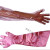 一次性手套塑料透明加长长袖养殖养殖场防水畜牧白色耐用半截 薄款长臂手套红50个/包 1包