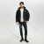 卡文克莱（Calvin Klein）CK Jeans秋冬男士休闲连帽简约正反印花保暖夹棉外套ZM02043 BEH-黑色 L