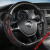适用于宝马3系凯迪拉克CTS英菲尼迪Q70方向盘套四季通用碳纤维仿真皮免手缝汽车方向盘皮套把套 圆形--黑红色 长安沃尔沃S40S80LS90XC60S60L