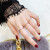 ROUNDSINK彩金装饰戒指女潮日韩学生简约个性不掉色戒子钛钢指环食指戒 金色4号