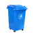 30l塑料分类垃圾桶户外大号带轮带盖商用饭店工业翻盖拉圾箱 50L 蓝色桶四轮【加厚】 送1卷配套垃圾袋