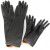海斯迪克 耐酸碱乳胶手套黑色 防水防滑作业用劳保清洁手套 35cm长(10双)