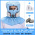 LISM防尘面罩全脸防护口罩工业级防毒喷漆头罩油漆工全面罩头盔防粉尘 蓝色套装+10片过滤棉+1对滤毒盒