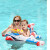 鲸保（Kingpou）儿童游泳圈飞机坐圈泳圈3岁坐骑儿童坐艇宝宝游泳婴儿0-6装备 粉绿甜心跑车水枪座艇【适合20-4