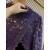 奈持连衣裙大码女装时尚洋气假两件秋冬新款胖MM遮肉收腰显瘦裙子 紫色（一件） 3XL （125-145斤）