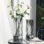 贝汉美创意艺术玻璃花瓶摆件客厅鲜花玫瑰百合插花器样板间酒店软装饰品 折皱(1030-大号)烟灰