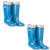 沸耐笙 FNS-04871 塑胶高筒圆头平跟防水雨鞋 网纱纯色通用PVC雨靴 蓝色加棉 40 双