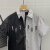 KGNDP夏季新款男士山本耀司设计师款式短袖衬衫休闲条纹拼接链条衬衣薄 图片色 M