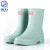 回力雨鞋女时尚雨靴户外防水不易滑水鞋耐磨水靴 023 绿色（拍大一码） 37码 