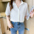 艾格雪纺衬衫女夏季薄款设计感小众短袖上衣2024新款气质法式职业衬衣 白色 S