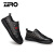 零度(ZERO)男士休闲鞋 韩版潮流头层牛皮板鞋柔软舒适小白鞋子 Z93934 黑色 40码