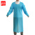 者也（ZYE）一次性加厚隔离反穿衣带袖CPE清洁服实验室防护服隔离防护衣防水服防尘防飞沫围裙10件起 蓝色