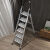 定制适用于梯子折叠梯室内人字梯多功能加厚移动楼梯包装箱扶梯合 防滑3步梯绿-不锈钢-承重