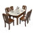 束竹实木餐桌家用小户型简约大理石桌面可伸缩餐桌椅组合中式吃饭桌子 红胡桃【白面大理石】 1.2米单桌