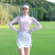 金迈鸟春夏新品高尔夫女款长袖运动修身弹力高尔夫套装拉链立领球衣粉色 粉色上衣 S